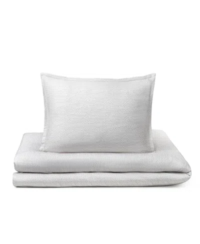 Domani Home Dune Duvet Cover Set 3 Piece Set In Pouch, Crib Or Toddler Bed In White