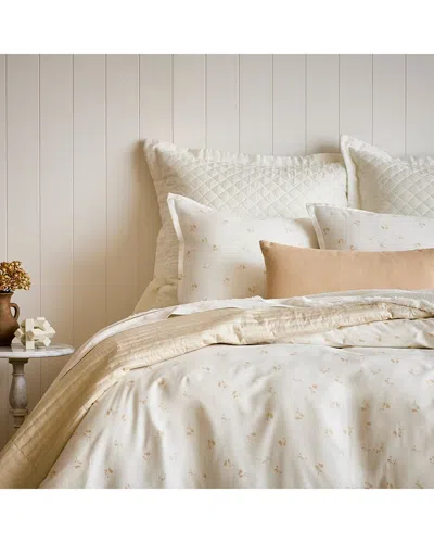 Domani Home Flora Linen Duvet Set - Ivory/peach In Neutral