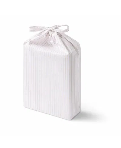 Domani Home Golden Stripe Duvet Cover Set 3 Piece Set In Pouch, Crib Or Toddler Bed In White