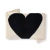 Domani Home Heart Knit Baby Blanket In Cream And Black