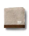 Domani Home Honeycomb Baby Blanket In Brown With Cream Dots