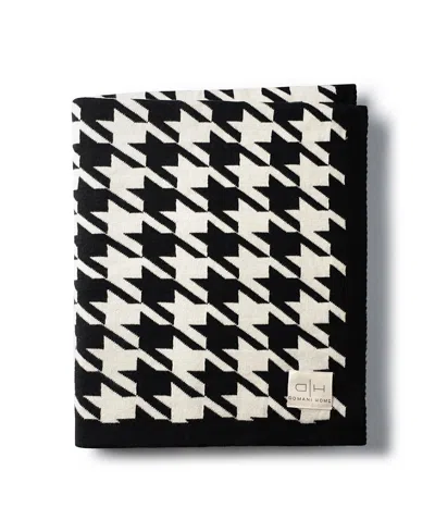 Domani Home Houndstooth Throw Blanket In Black