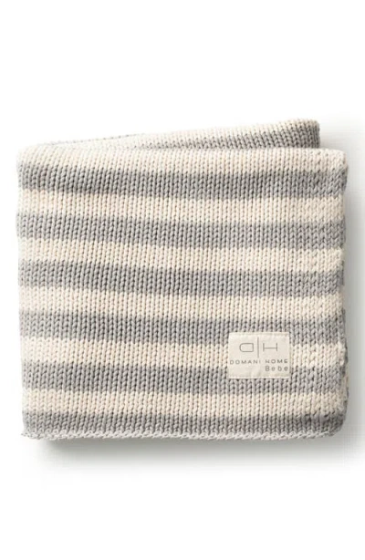 Domani Home Iconic Stripe Cotton Baby Blanket In Gray
