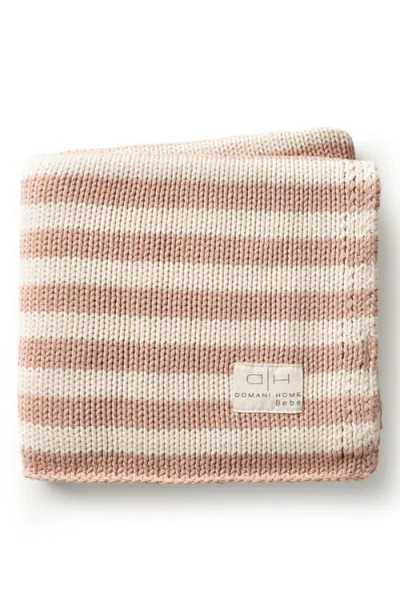 Domani Home Iconic Stripe Cotton Baby Blanket In Pink