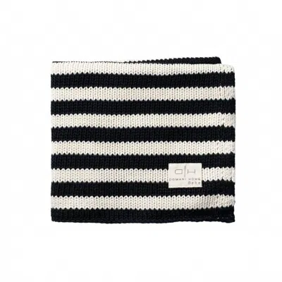 Domani Home Kid's Iconic Stripe Knit Baby Blanket In Black / White