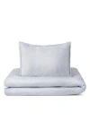 Domani Home Leze Blue 3 Piece Crib Duvet Set In Pouch In White