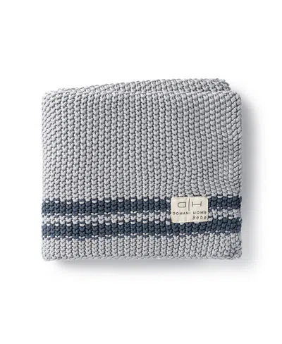 Domani Home Marici Cool Blue Striped Blanket In Cool/blue