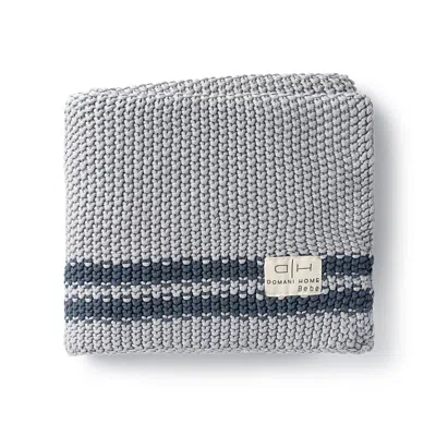 Domani Home Marici Cool Blue Striped Blanket In Gray