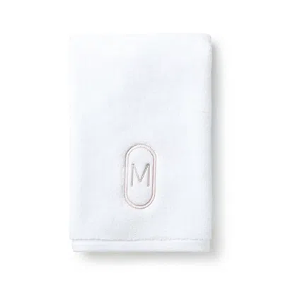 Domani Home Monogram Guest Towel, M In White