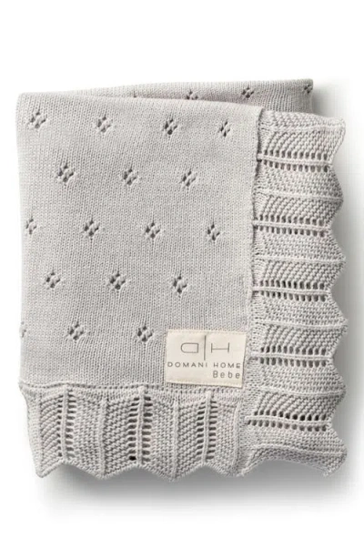 Domani Home Scallop Pointelle Baby Blanket In Gray