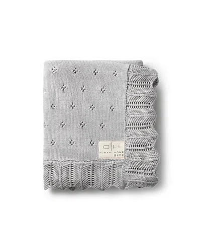 Domani Home Scalloped Pointelle Blanket In Gray