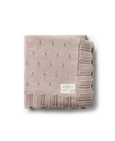 Domani Home Scalloped Pointelle Blanket In Brown