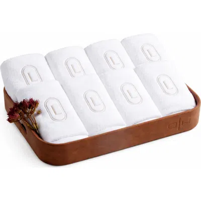 Domani Home Set Of 6 Monogram Fingertip Towels In White