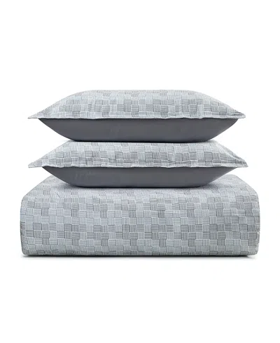 Domani Home Tartan Linen Set 4 Piece Set, Full In Gray