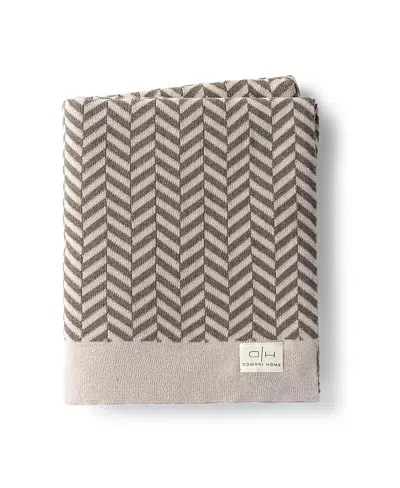 DOMANI HOME ZIMA HERRINGBONE THROW BLANKET