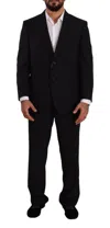 Domenico Tagliente Doico Tagliente Blue Polyester Single Breasted Formal Suit In Black
