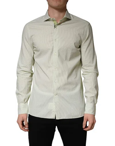 Pre-owned Domenico Tagliente Light Green Long Sleeves Formal Dress Men's Shirt ()