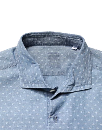 Pre-owned Domenico Tagliente Long Sleeve Colla Casual Men's Shirt () In Blue
