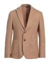 Domenico Tagliente Man Blazer Camel Size 40 Virgin Wool, Polyamide In Beige