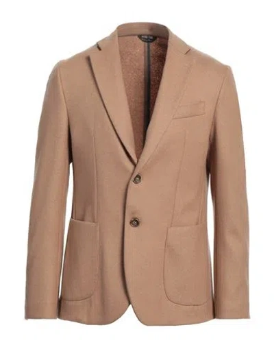 Domenico Tagliente Man Blazer Camel Size 40 Virgin Wool, Polyamide In Beige