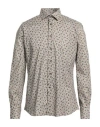 Domenico Tagliente Man Shirt Khaki Size 17 Cotton In Beige