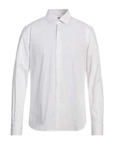 Domenico Tagliente Man Shirt White Size 16 Cotton, Elastane