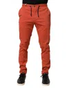 Domenico Tagliente Orange Skinny Fit Men Chino Trouser Pants In Orange
