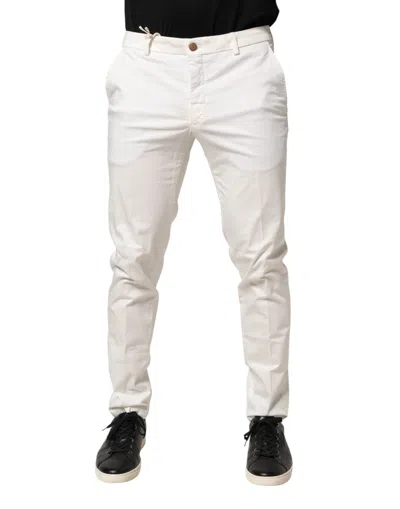 Pre-owned Domenico Tagliente Tape Dress Formal Trouser Men's Pants () In White