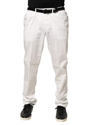 Pre-owned Domenico Tagliente Tape Dress Formal Trouser Men's Pants () In White