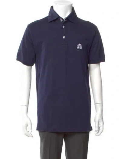 Pre-owned Domenico Vacca Collar Short Sleeve Polo Shirt In Blue