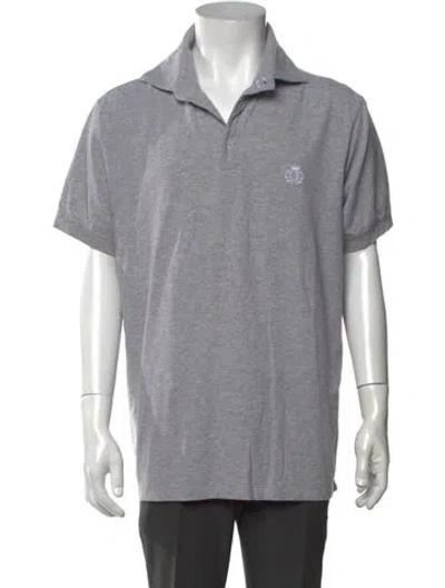Pre-owned Domenico Vacca Collar Short Sleeve Polo Shirt In Gray