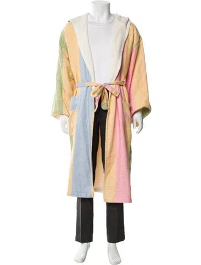 Pre-owned Domenico Vacca Colorblock Pattern Robe In Orange
