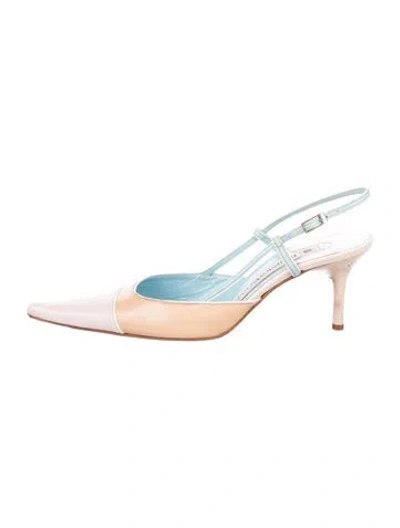 Pre-owned Domenico Vacca Leather Slingback Sandals In Neutrals