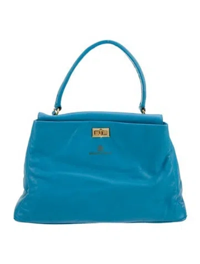 Pre-owned Domenico Vacca Leather Top Handle Bag In Blue