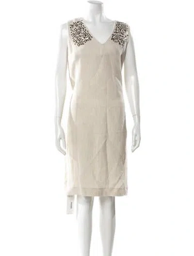 Pre-owned Domenico Vacca Linen Knee-length Dress In Neutral