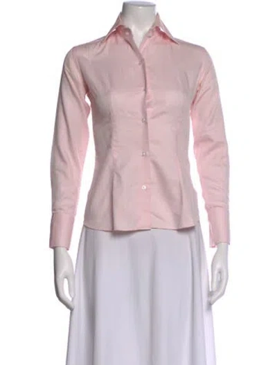 Pre-owned Domenico Vacca Long Sleeve Button-up Top In Pink