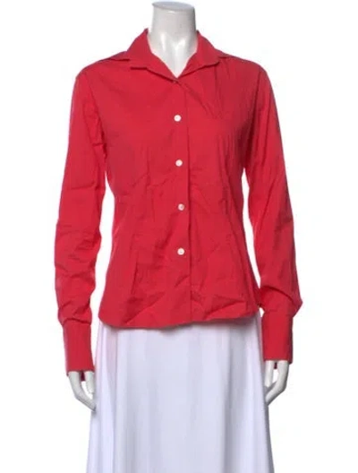 Pre-owned Domenico Vacca Long Sleeve Button-up Top In Pink