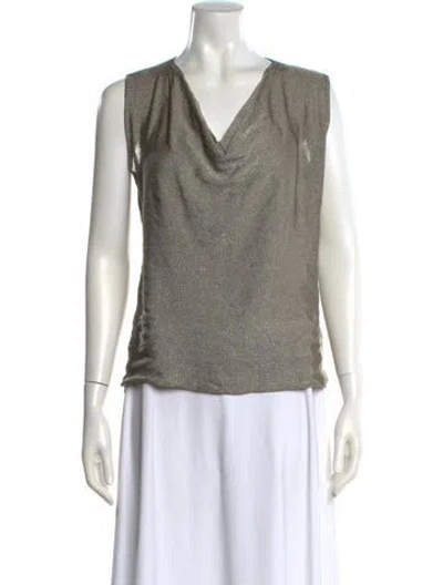 Pre-owned Domenico Vacca Silk Cowl Neck Top