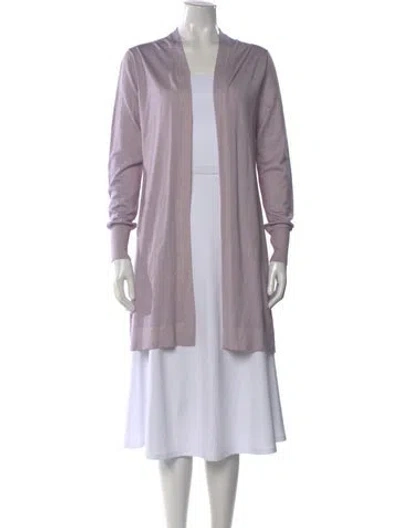 Pre-owned Domenico Vacca Silk Open Front Sweater In Purple