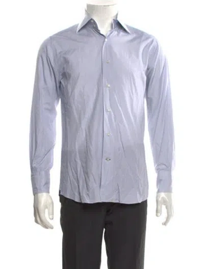 Pre-owned Domenico Vacca Striped Long Sleeve Shirt In White