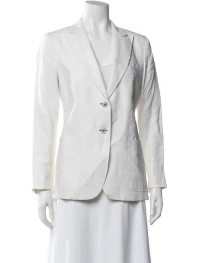 Pre-owned Domenico Vacca Virgin Wool Blazer In White