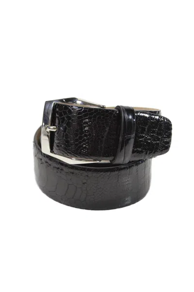Domenico Vacca Womens Genuine Alligator 1 1/4" Wrap Buckled Belt Black