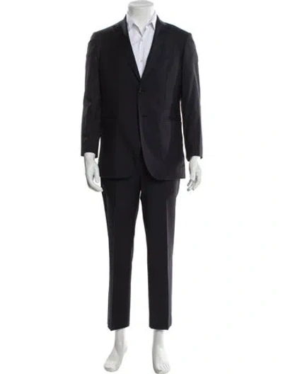 Pre-owned Domenico Vacca Wool Patterned Two-piece Suit In Blue