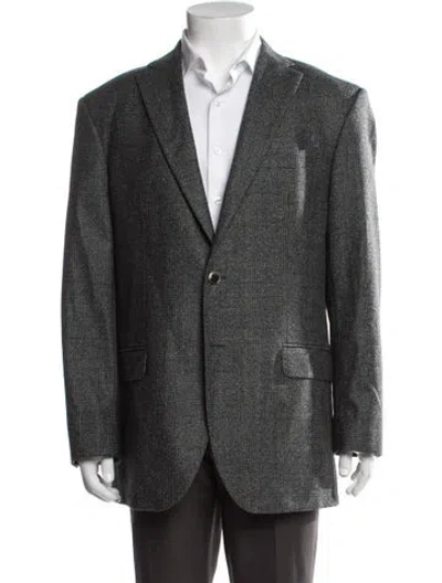 Pre-owned Domenico Vacca Wool Plaid Print Blazer In Multicolor