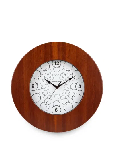Domeniconi Mogan Circle-pattern Wall Clock In Brown
