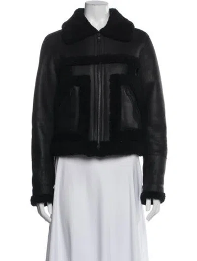 Pre-owned Dominic Bellissimo Shearling Biker Jacket In Black
