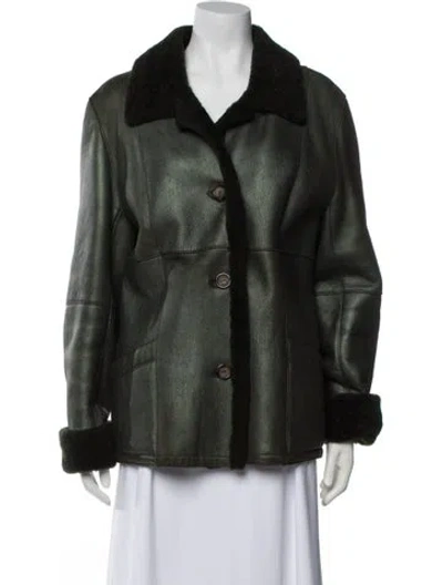 Pre-owned Dominic Bellissimo Shearling Fur Coat In Green