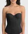 Dominique Brianna Strapless Low Back Corset In Black
