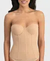 Dominique Vivienne V Wire Longline Strapless Bridal Bra, 8990 In Mocha