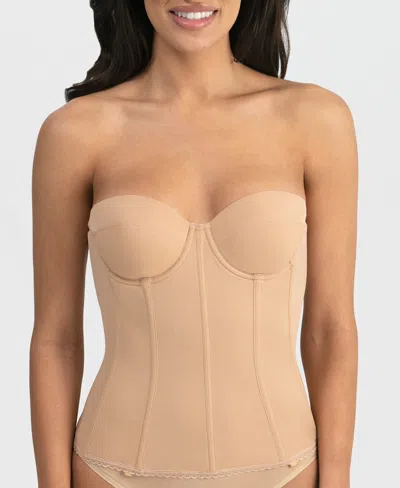 Dominique Vivienne V Wire Longline Strapless Bridal Bra, 8990 In Mocha